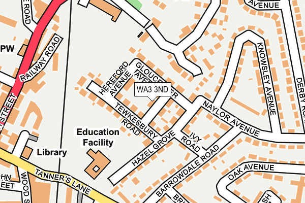 WA3 3ND map - OS OpenMap – Local (Ordnance Survey)