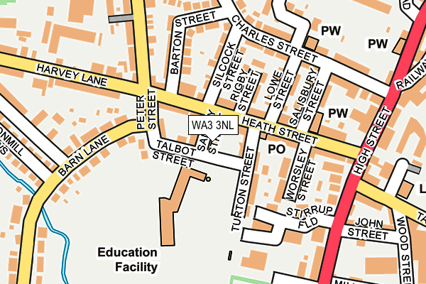 WA3 3NL map - OS OpenMap – Local (Ordnance Survey)