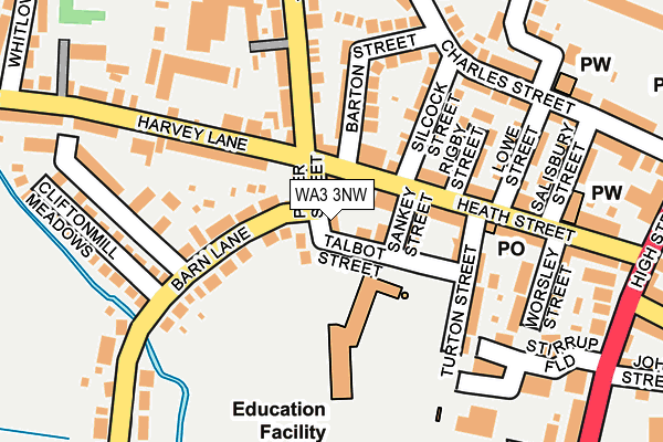 WA3 3NW map - OS OpenMap – Local (Ordnance Survey)