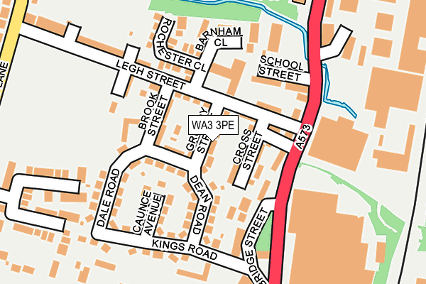 WA3 3PE map - OS OpenMap – Local (Ordnance Survey)