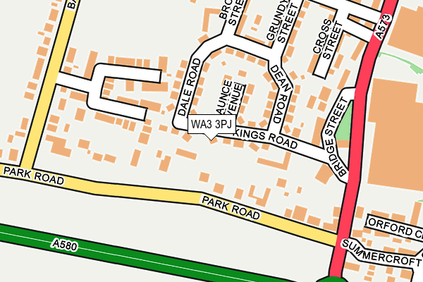 WA3 3PJ map - OS OpenMap – Local (Ordnance Survey)