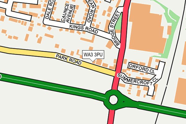 WA3 3PU map - OS OpenMap – Local (Ordnance Survey)