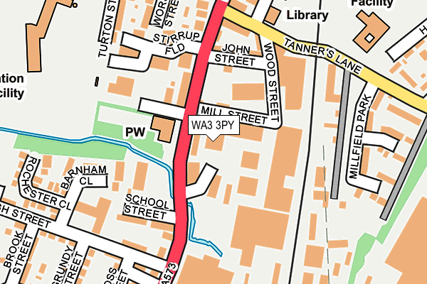 WA3 3PY map - OS OpenMap – Local (Ordnance Survey)