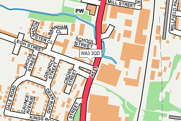 WA3 3QD map - OS OpenMap – Local (Ordnance Survey)
