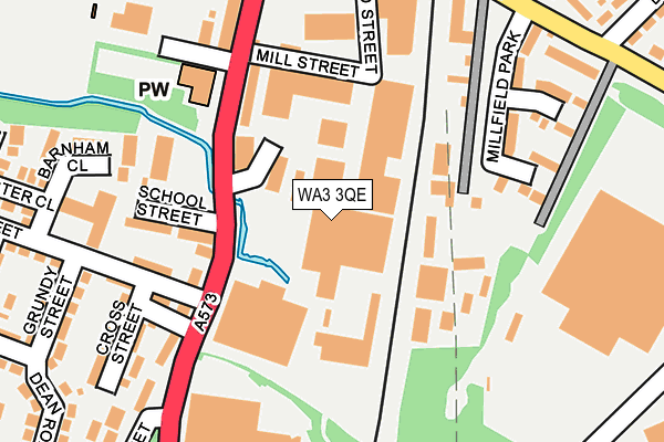 WA3 3QE map - OS OpenMap – Local (Ordnance Survey)