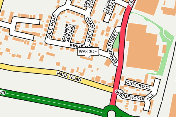 WA3 3QF map - OS OpenMap – Local (Ordnance Survey)