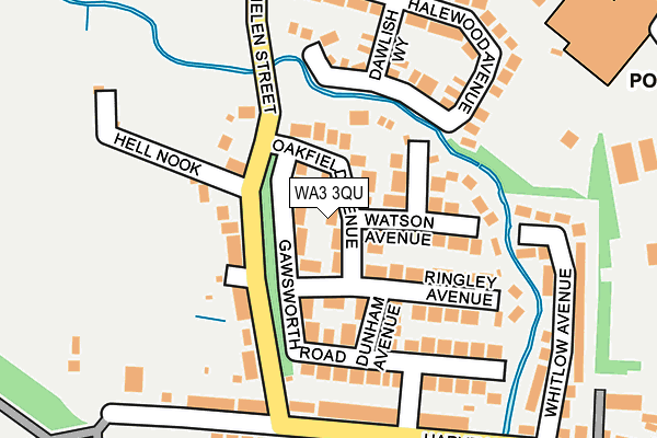 WA3 3QU map - OS OpenMap – Local (Ordnance Survey)