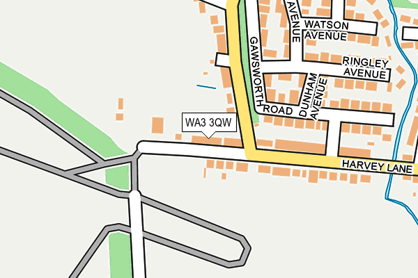 WA3 3QW map - OS OpenMap – Local (Ordnance Survey)