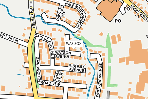 WA3 3QX map - OS OpenMap – Local (Ordnance Survey)