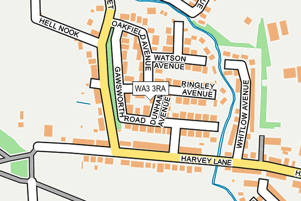 WA3 3RA map - OS OpenMap – Local (Ordnance Survey)