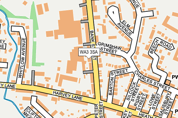 WA3 3SA map - OS OpenMap – Local (Ordnance Survey)