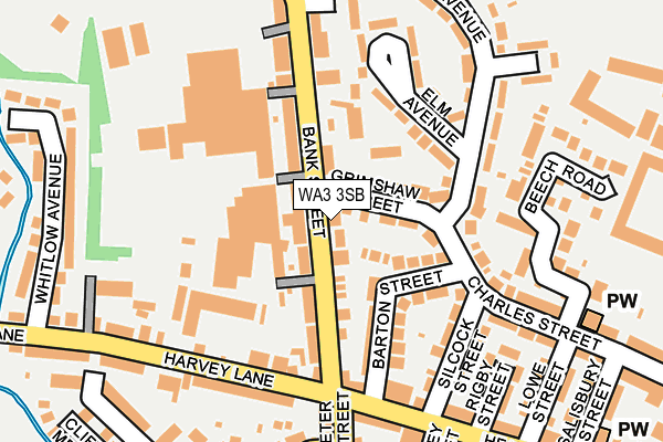 WA3 3SB map - OS OpenMap – Local (Ordnance Survey)