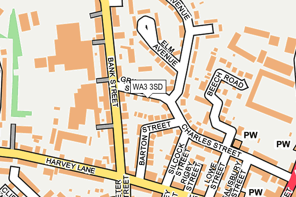 WA3 3SD map - OS OpenMap – Local (Ordnance Survey)