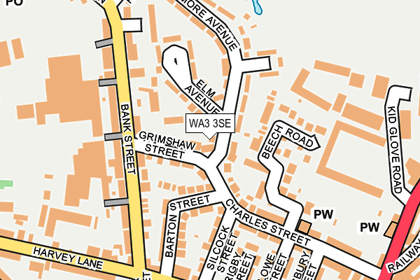 WA3 3SE map - OS OpenMap – Local (Ordnance Survey)