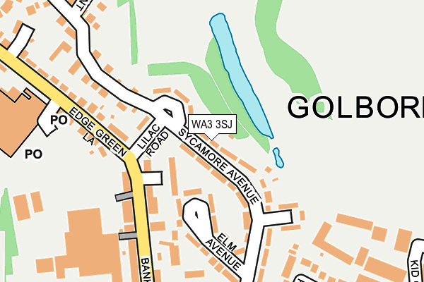 WA3 3SJ map - OS OpenMap – Local (Ordnance Survey)