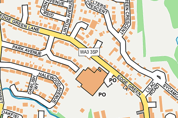 WA3 3SP map - OS OpenMap – Local (Ordnance Survey)