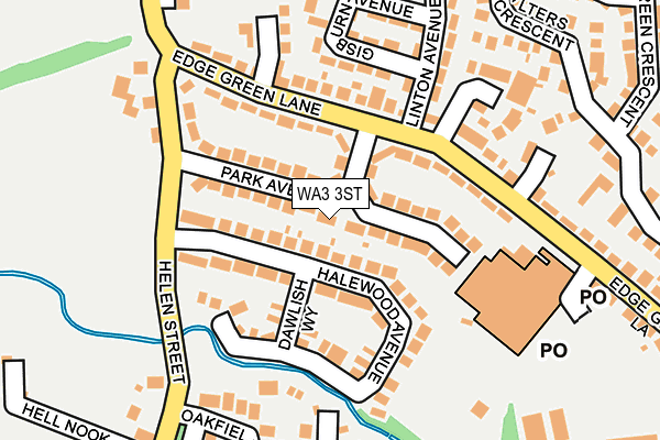WA3 3ST map - OS OpenMap – Local (Ordnance Survey)