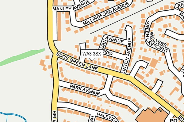 WA3 3SX map - OS OpenMap – Local (Ordnance Survey)