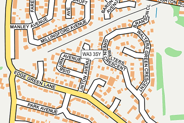 WA3 3SY map - OS OpenMap – Local (Ordnance Survey)