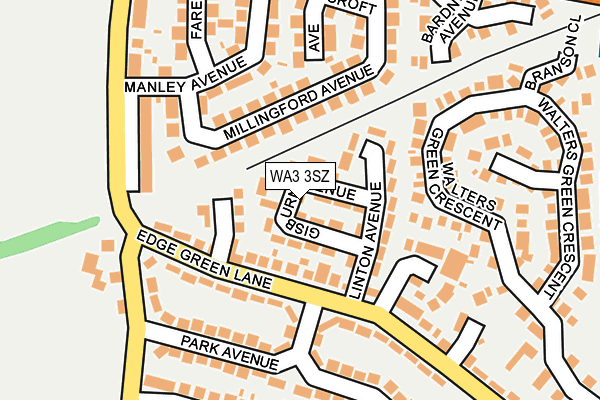 WA3 3SZ map - OS OpenMap – Local (Ordnance Survey)