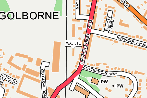 WA3 3TE map - OS OpenMap – Local (Ordnance Survey)