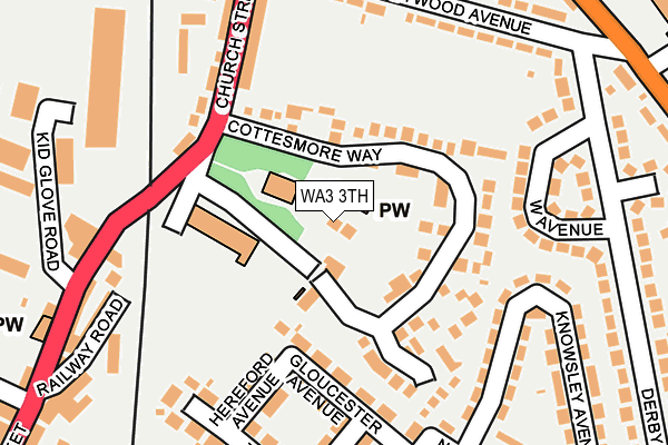 WA3 3TH map - OS OpenMap – Local (Ordnance Survey)
