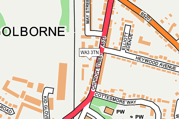 WA3 3TN map - OS OpenMap – Local (Ordnance Survey)