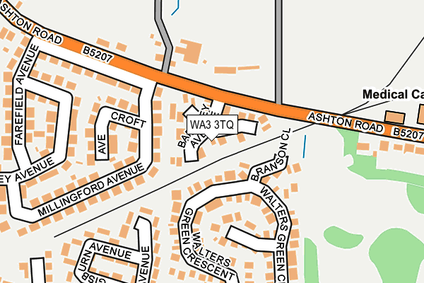 WA3 3TQ map - OS OpenMap – Local (Ordnance Survey)