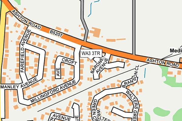 WA3 3TR map - OS OpenMap – Local (Ordnance Survey)