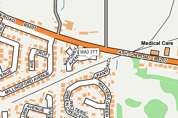 WA3 3TT map - OS OpenMap – Local (Ordnance Survey)