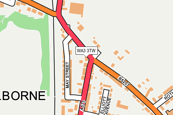 WA3 3TW map - OS OpenMap – Local (Ordnance Survey)