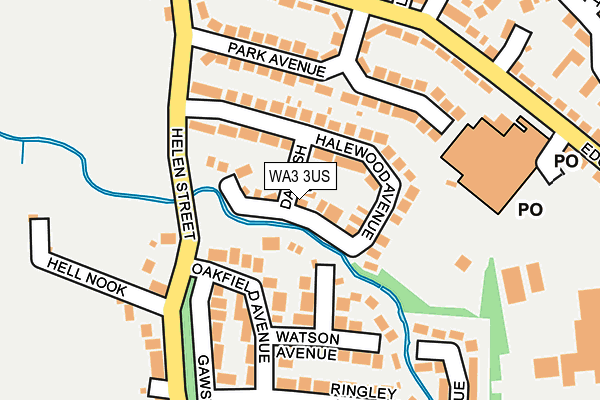 WA3 3US map - OS OpenMap – Local (Ordnance Survey)