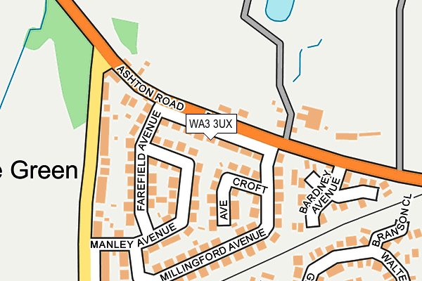 WA3 3UX map - OS OpenMap – Local (Ordnance Survey)