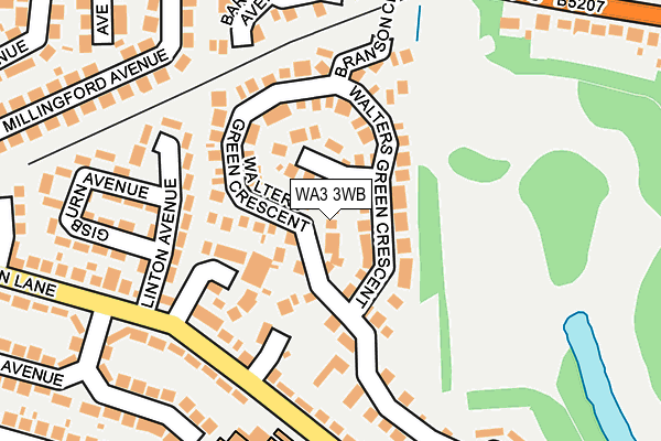 WA3 3WB map - OS OpenMap – Local (Ordnance Survey)