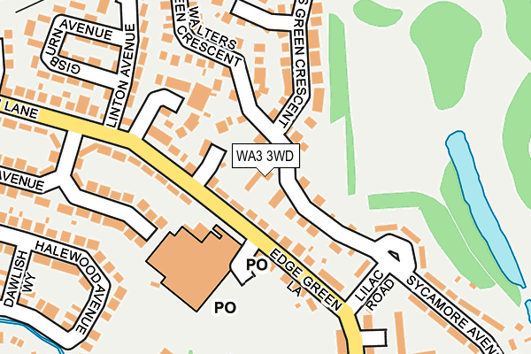 WA3 3WD map - OS OpenMap – Local (Ordnance Survey)