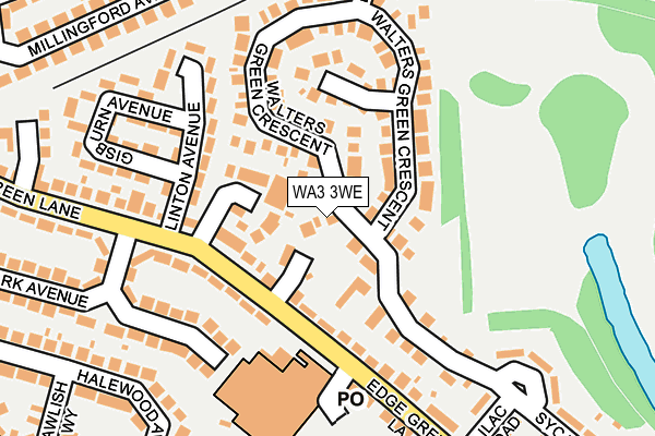 WA3 3WE map - OS OpenMap – Local (Ordnance Survey)