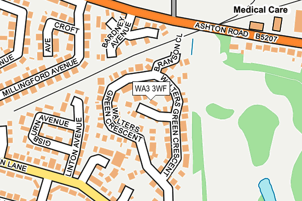 WA3 3WF map - OS OpenMap – Local (Ordnance Survey)