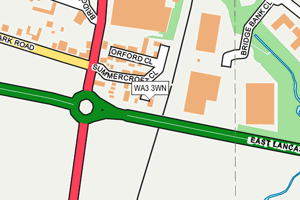WA3 3WN map - OS OpenMap – Local (Ordnance Survey)