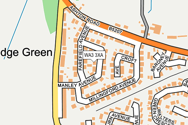 WA3 3XA map - OS OpenMap – Local (Ordnance Survey)