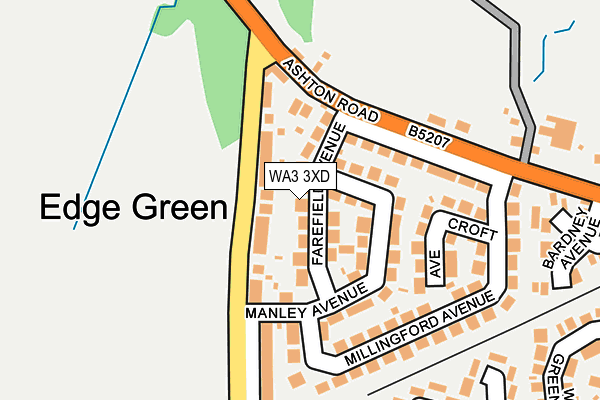 WA3 3XD map - OS OpenMap – Local (Ordnance Survey)