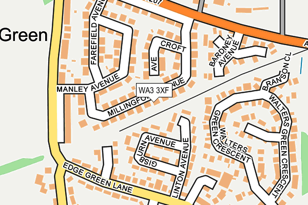 WA3 3XF map - OS OpenMap – Local (Ordnance Survey)