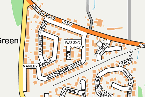 WA3 3XG map - OS OpenMap – Local (Ordnance Survey)