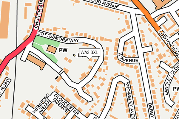 WA3 3XL map - OS OpenMap – Local (Ordnance Survey)