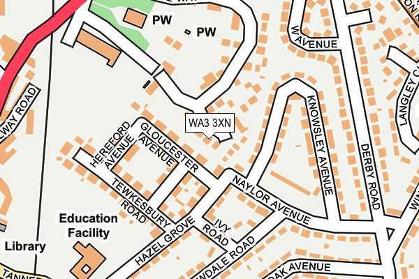WA3 3XN map - OS OpenMap – Local (Ordnance Survey)