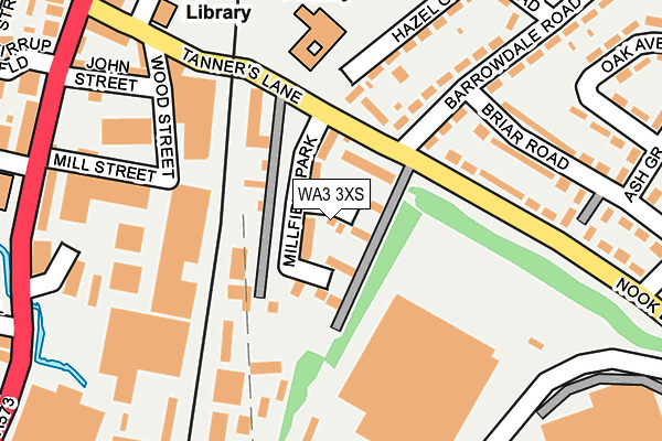 WA3 3XS map - OS OpenMap – Local (Ordnance Survey)