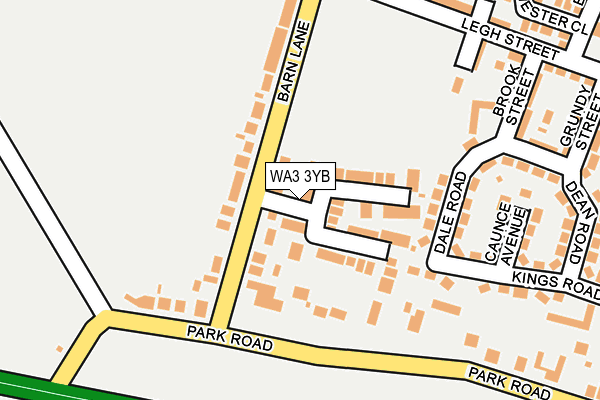 WA3 3YB map - OS OpenMap – Local (Ordnance Survey)