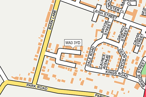 WA3 3YD map - OS OpenMap – Local (Ordnance Survey)