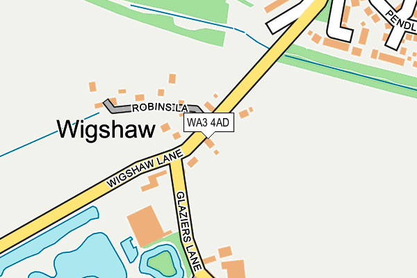 WA3 4AD map - OS OpenMap – Local (Ordnance Survey)