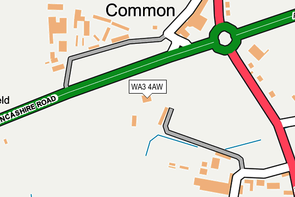 WA3 4AW map - OS OpenMap – Local (Ordnance Survey)
