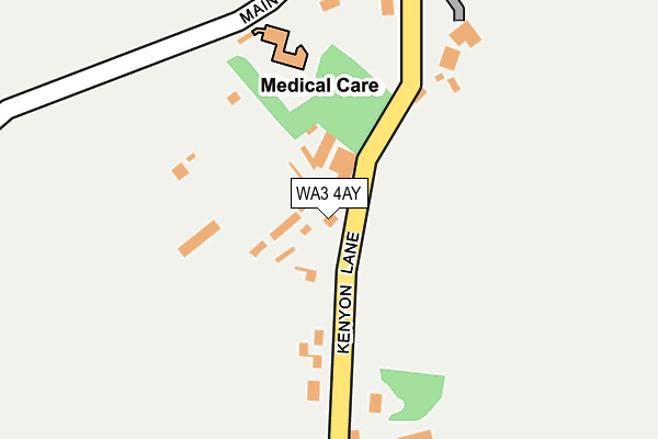 WA3 4AY map - OS OpenMap – Local (Ordnance Survey)